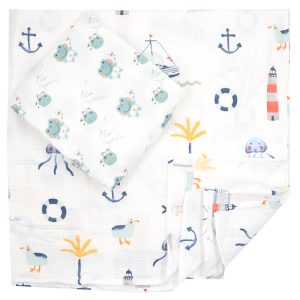 خشک کن دورپیچ چند کاره 2 عددی طرح قورباغه و دریایی بیبی فورلایف Baby4life
