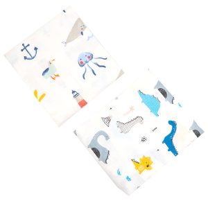 خشک کن دورپیچ چند کاره 2 عددی طرح دایناسور و دریایی بیبی فورلایف Baby4life