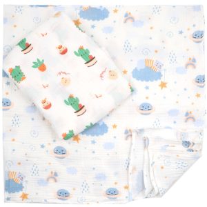 خشک کن دورپیچ چند کاره 2 عددی طرح کاکتوس و خرس بیبی فورلایف Baby4life