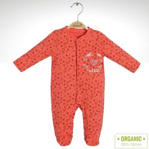 سرهمی جورابی نوزاد دخترانه طرح قلب بی ارگانیک Biorganic