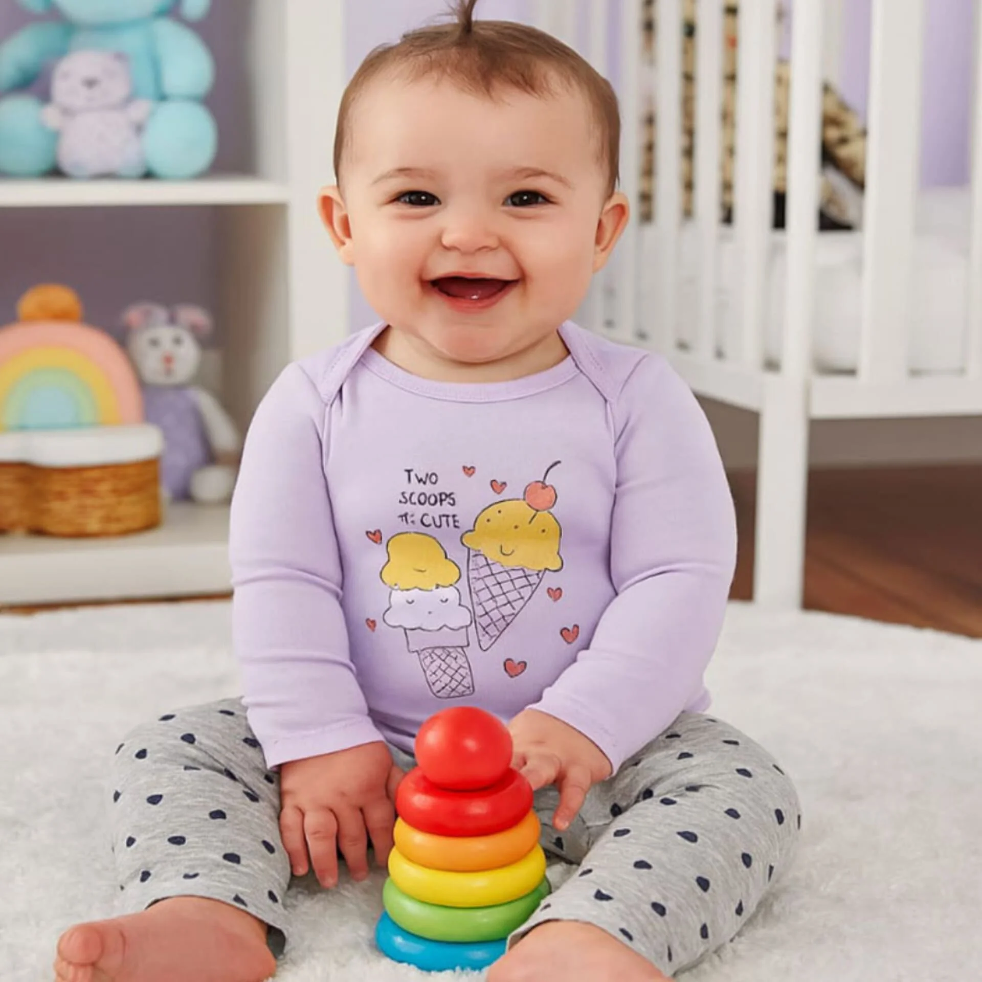 ست بادی و شلوار بچه گانه دخترانه طرح بستنی کارترز Carters