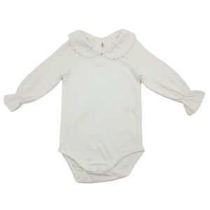 بادی سفید نوزاد و کودک دخترانه یقه ب ب مادرکر