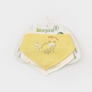 ست پیشبند دستمال گردنی 2 عددی نوزادی طرح کوآلا بیو ارگانیک biorganic