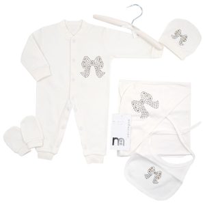 ست لباس بیمارستانی نوزادی دخترانه 7 تکه طرح پاپیون مادرکر Mothercare