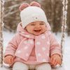 ست کلاه پاپیونی و شال گردن بافتنی دخترانه طرح توپی - %d8%b5%d9%88%d8%b1%d8%aa%db%8c