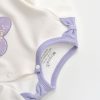 سرهمی جوراب دار نوزاد دختر طرح قلب بنفش بی ارگانیک Biorganic
