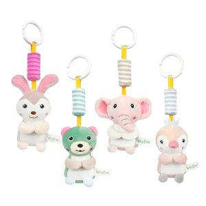 آویز عروسکی کالسکه و کریر جغجغه ای حیوانات Babyfans