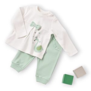 ست بلوز آستین بلند و شلوار دخترانه طرح قو بی بیبی Bi Baby