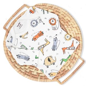 بلوز آستین بلند نوزاد طرح حیوانات بیبی فورلایف Baby4life