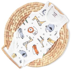 زیر دکمه دار رکابی نوزاد طرح حیوانات بیبی فورلایف Baby4life