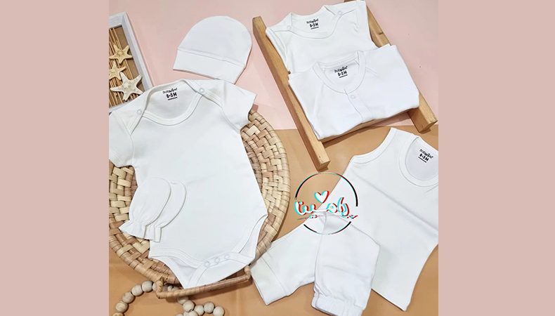 خرید ست لباس نوزاد سفید بیبی فورلایف