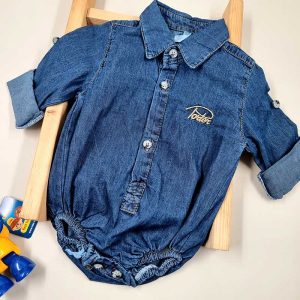 بادی یقه دار طرح جین بچه گانه ایپک