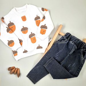 ست بلوز و شلوار جین طرح بلوط