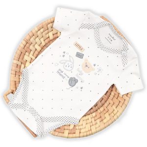 زیردکمه دار کوتاه نوزاد طرح خرس و خرگوش بیبی فورلایف Baby4life