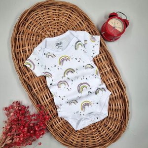 زیر دکمه دار آستین کوتاه دخترانه طرح رویای رنگین کمان ماماز پاپاز