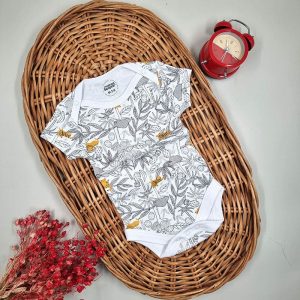 زیر دکمه دار آستین کوتاه پسرانه طرح نخل ماماز پاپاز