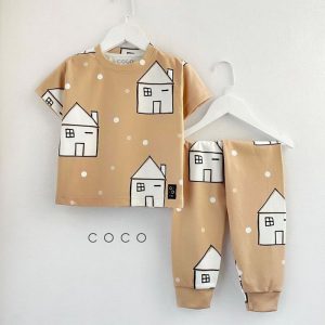 ست تیشرت شلوار بچه گانه طرح خانه کوکو