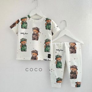 ست تیشرت شلوار بچه گانه طرح خرس کوکو COCO