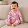بادی بلند با شلوار دخترانه طرح یونیکورن صورتی ماماز پاپاز Mamas Papas