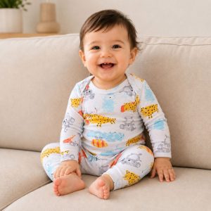 زیر دکمه ای با شلوار اسپرت طرح حیوانات آبرنگی ماماز پاپاز Mamas Papas