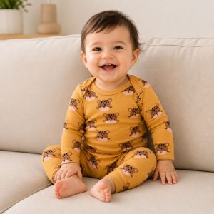 زیر دکمه دار بلند با شلوار اسپرت طرح ببر ماماز پاپاز Mamas Papas
