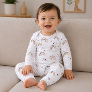 بادی بلند با شلوار دخترانه طرح رویای رنگین کمان ماماز پاپاز Mamas Papas