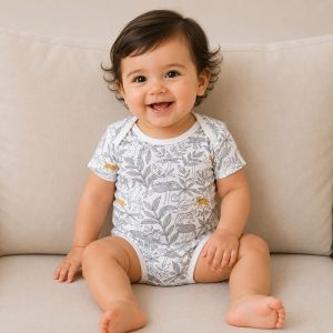 زیر دکمه دار آستین کوتاه پسرانه طرح نخل ماماز پاپاز Mamas Papas