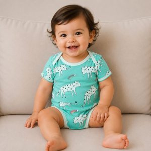 زیر دکمه دار آستین کوتاه دخترانه طرح رنگین کمان ماماز پاپاز Mamas Papas