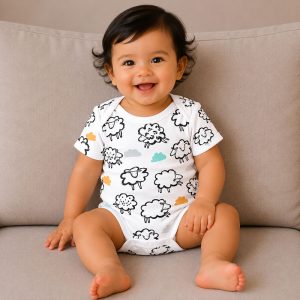 زیر دکمه دار آستین کوتاه اسپرت طرح ابر رنگی ماماز پاپاز Mamas Papas