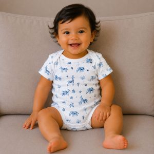 زیر دکمه دار آستین کوتاه طرح جنگل آبی ماماز پاپاز Mamas Papas