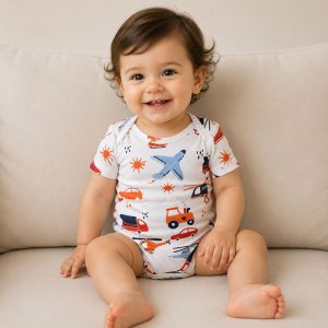 زیر دکمه دار آستین کوتاه پسرانه طرح هلی کوپتر ماماز پاپاز Mamas Papas