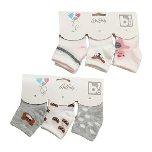 جوراب نوزاد 0 تا 6 ماه سه عددی بی بیبی