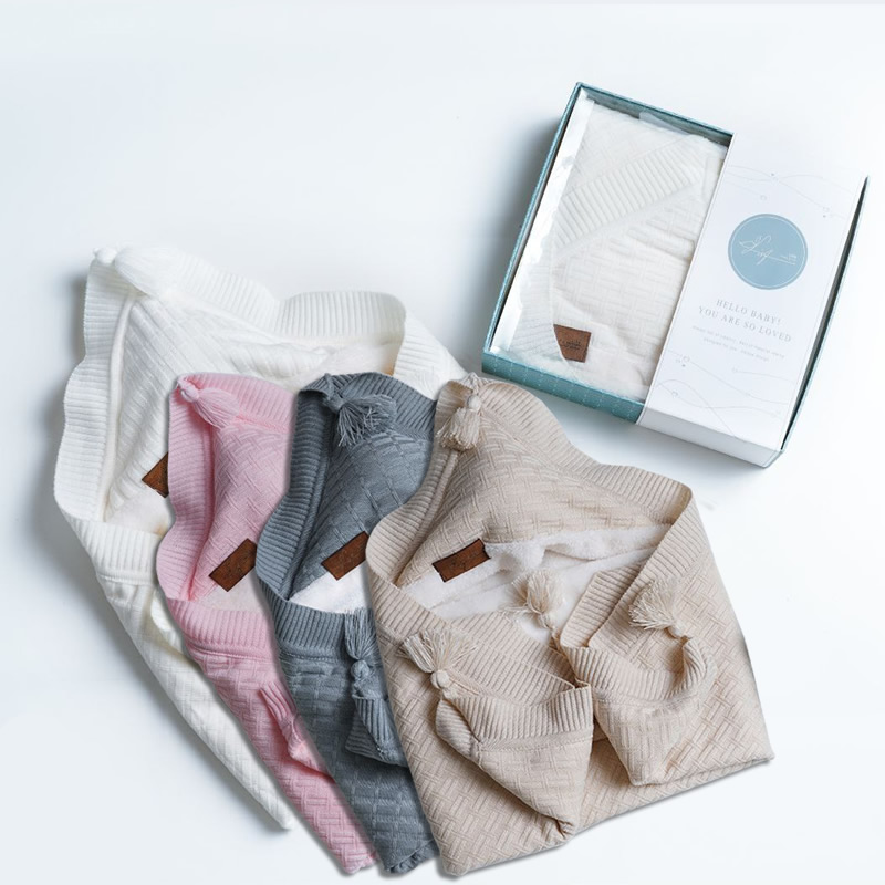 پتو بافت خزدار کلاه دار نوزادی لیزا