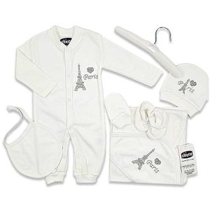 ست لباس بیمارستانی نوزادی 7 تکه طرح برج ایفل چیکو