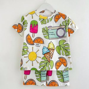 ست تیشرت شلوارک بچه گانه طرح تابستان کوالا
