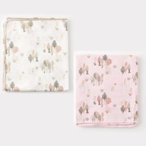 پتو نوزادی کنفی موسلین طرح درختان بی بیبی