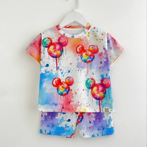 ست تیشرت شلوارک بچه گانه طرح میکی آبرنگی کوکو