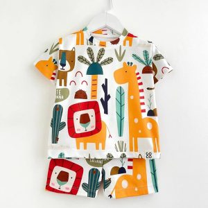 ست تیشرت شلوارک بچه گانه طرح حیوانات کوکو