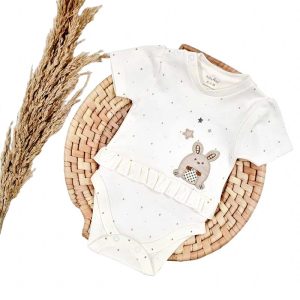 زیردکمه دار آستین کوتاه نوزاد طرح خرگوش بیبی فورلایف Baby4life