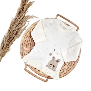 بلوز آستین بلند نوزادی دخترانه طرح خرگوش بیبی فورلایف Baby4life