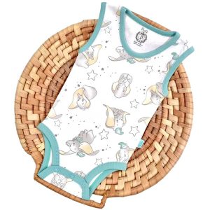 زیر دکمه دار رکابی نوزاد پسرانه طرح فیل دامبو پاریز Pariz