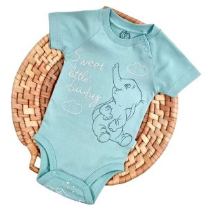 زیر دکمه ای آستین کوتاه نوزاد پسرانه طرح فیل دامبو پاریز Pariz