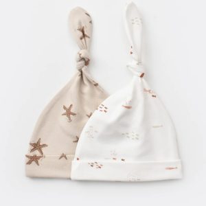 کلاه شیطونی نوزادی اسپرت 2 عددی طرح استارفیش بی ارگانیک