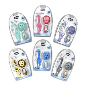 شانه و برس نوزاد عروسکی طرح شیر و زرافه چیوکو