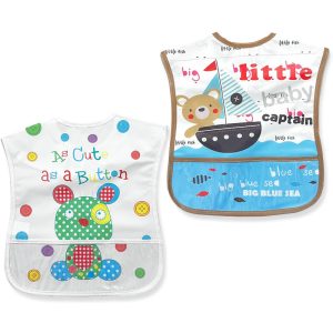 پیشبند غذاخوری پلاستیکی بچه گانه تک عددی طرح خرس لیون بیر