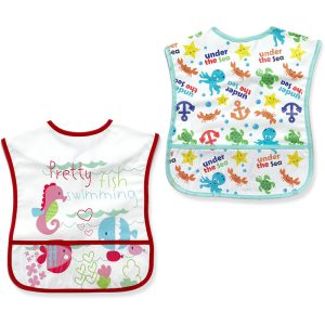 پیشبند غذاخوری پلاستیکی بچه گانه تک عددی طرح دنیای زیر آب لیون بیر