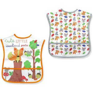 پیشبند غذاخوری پلاستیکی بچه گانه تک عددی طرح روباه لیون بیر