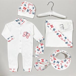 ست لباس بیمارستان نوزاد دخترانه 7 تکه طرح پروانه مادرکر Mothercare