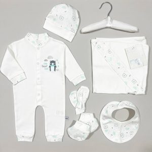 ست لباس بیمارستانی نوزادی 7 تکه طرح خرس کوچولو مادرکر