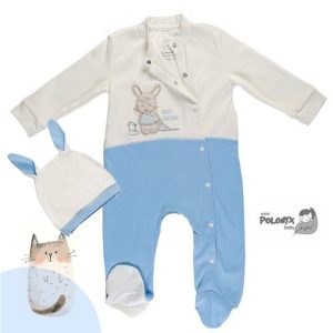 ست سرهمی جوراب دار و کلاه نوزاد کد 21015 ریونیز